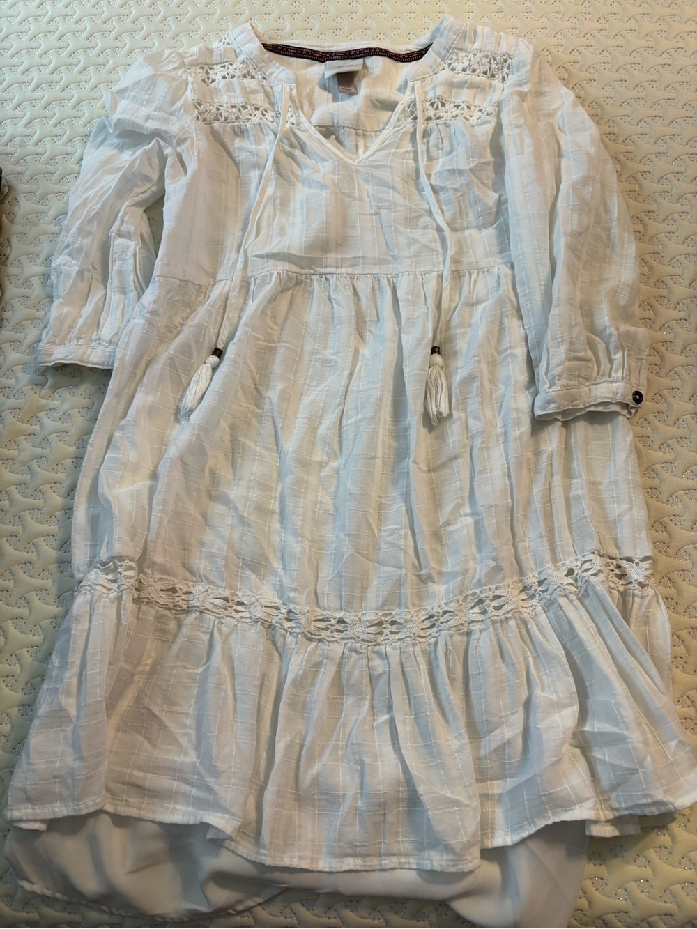 Women’s XS White Boho Tassel Dress